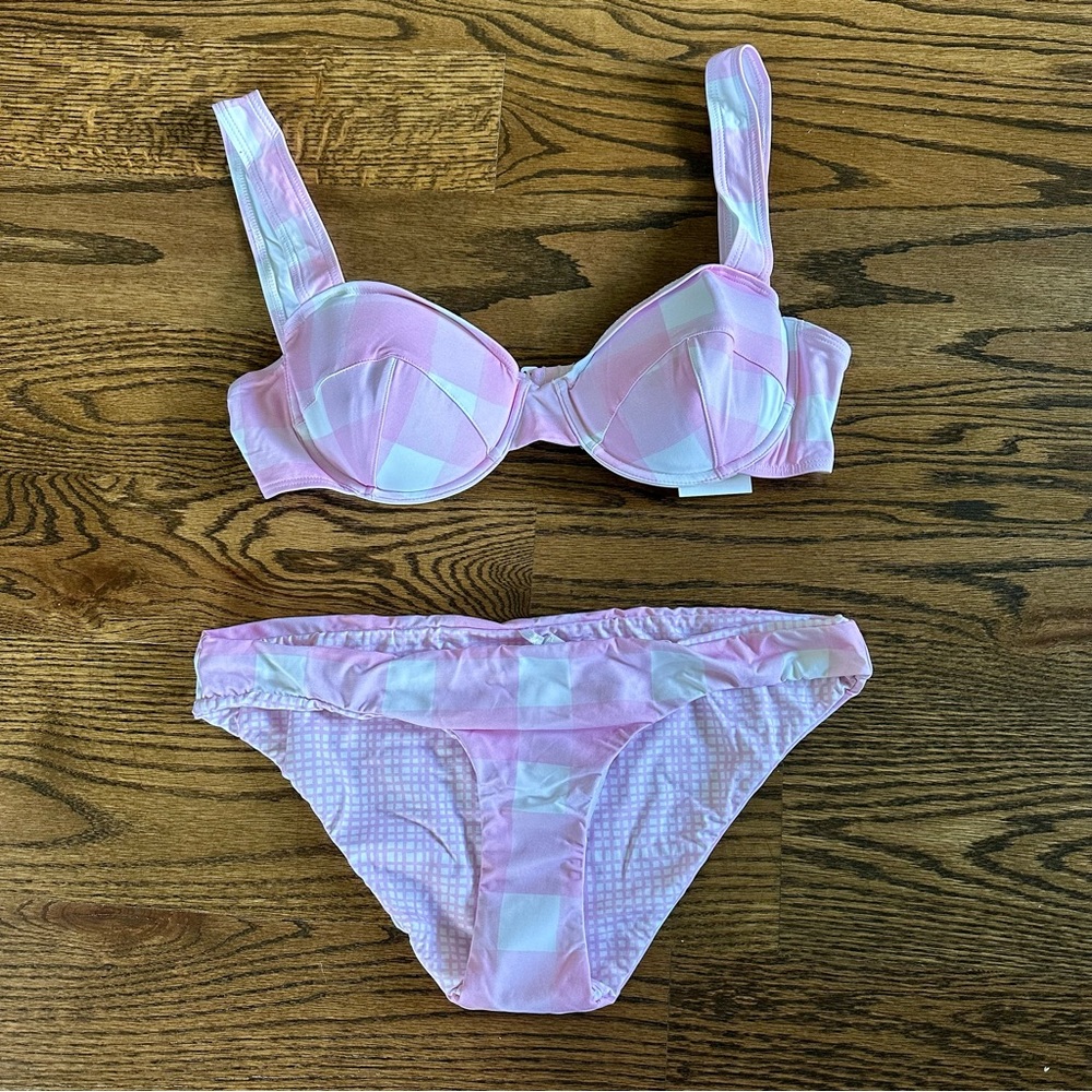 Solid & Striped Cloud Pink Bikini Set, Lilo Top & Elle Bottom, NWT